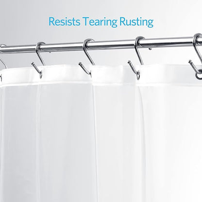 EHZNZIE Shower Curtain Liner Light Weight PEVA, Shower Liner 72x84 Inches, Waterproof, No Chemical Smell with 12 Rust Proof Metal Grommets for Bathroom Shower Curtain, Clear