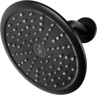 Niagara Conservation N9517MB Rainfall Spa 1-Spray with 1.75 GPM 8-in. Wall Mount Adjustable Fixed Shower Head in Matte Black, 1-Pack | Bathroom Shower Head Sprayer with Pressure Compensation
