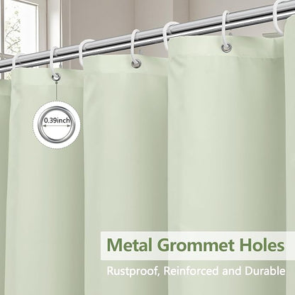 Seenus Waterproof Fabric Shower Curtain Liner with 3 Weighted Magnets, 72 x 84 inch Extra Long Green Cloth Shower Liner Machine Washable, Hotel Quality Lightweight Tall Shower Curtain for Bathroom
