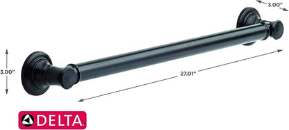 DELTA FAUCET 41624-RB Traditional 24" Grab Bar with Concealed Mounting, Venetian Bronze Venetian Bronze