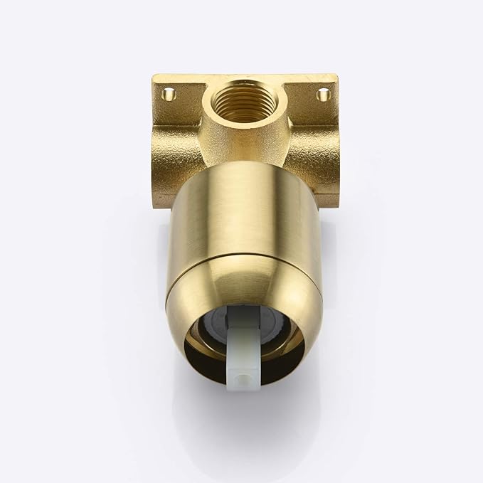 SUMERAIN Bathroom Brushed Gold Shower Faucet Set 8 Inches | Stainless Steel High Pressure Rain Shower Head, Solid Brass Rough In Valve, Single Handle, Modern