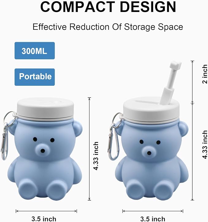 Cute Portable Bidet for Kids, Lovely Baby Bidet Spray Bottle, 300ml Compact Travel Size Camping Peri Bottle With Retractable and Angle-Adjustable Nozzle for Home, Outdoors, Camping & Travel Blue (1pc)