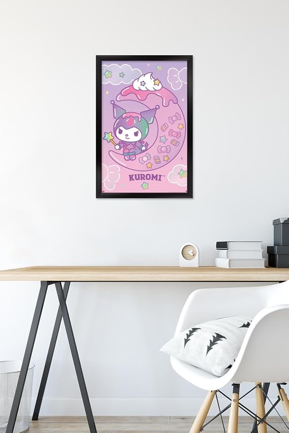 Trends International Hello Kitty and Friends: 24 Dreamland - Kuromi Wall Poster, 22.4L x 14.7W, Black Framed Version
