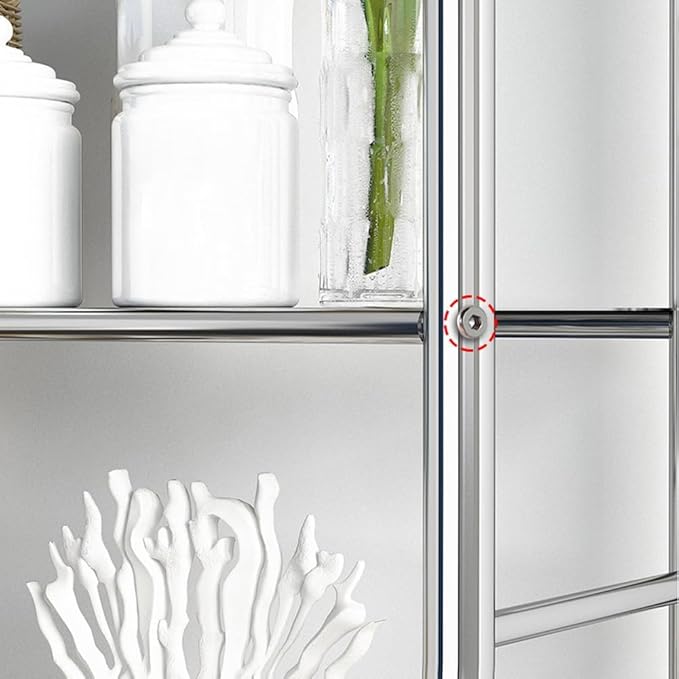 3-Tier Over The Toilet Storage, Over Toilet Bathroom Organizer, Freestanding Metal Bathroom Shelves, Over The Toilet Organizer with Hooks and Paper Holder, Space-Saving, White