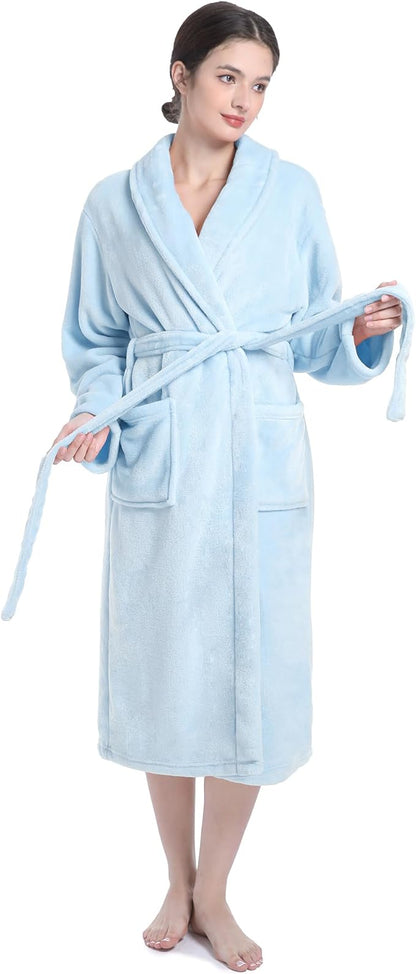 Plush Soft Robes for Women, Premium Fleece Womens Robe Cozy Warm Bathrobe