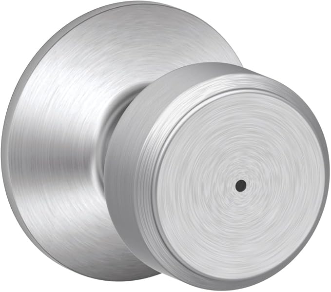 SCHLAGE F40 BWE 626 Bowery Privacy Lock Knob, Satin Chrome