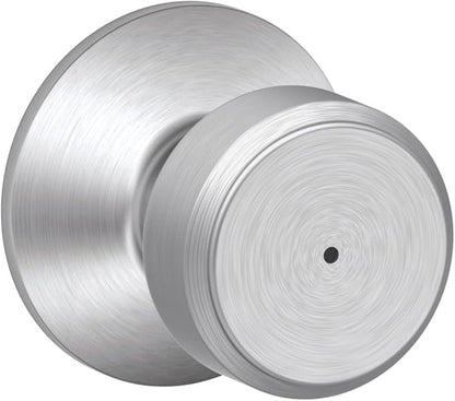 SCHLAGE F40 BWE 626 Bowery Privacy Lock Knob, Satin Chrome