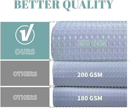 No Hook Waffle Shower Curtain with Snap-in Liner, 60x74 Inch, Frost Blue | 230GSM waffle weave fabric, waterproof liner set with 2 bottom magnets, mesh window, washable, for shower stalls or bathrooms
