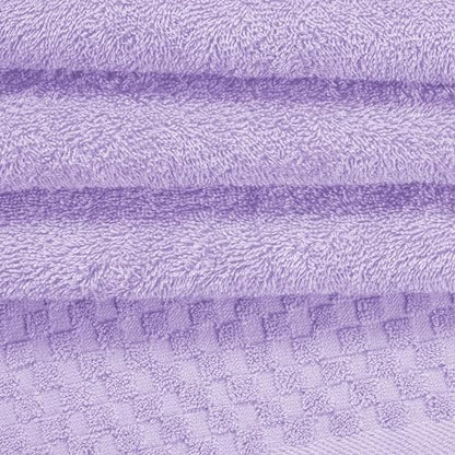 MyOwn Premium Cotton 6 Pack Towel Set for Bathroom, Contains 2 Bath Towels 28x55 inch, 2 Hand Towels 16x24 inch & 2 Wash Coths 12x12 inch, Ideal Everyday use, Compact & Lightweight - Purple