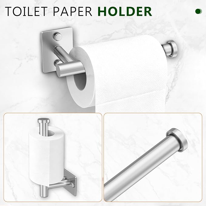 5 Pieces Bathroom Hardware Accessories Set Brushed Nickel Towel Bar Set Stainless Steel Towel Racks for Bathroom,Wall-Mounted 23.6 inch