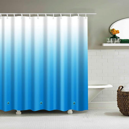 TIKABC Shower Curtain Liner, Blue Lightweight Shower Curtain Liners, Plastic Shower Curtains, 72x72 inch PEVA Shower Liner with 12 Grommet Holes 3 Magnetic Weights