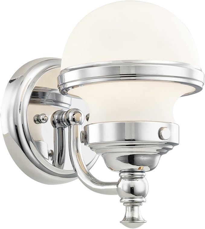 Livex 5711-05 Transitional One Light Bath Vanity from Oldwick Collection Finish, Polished Chrome
