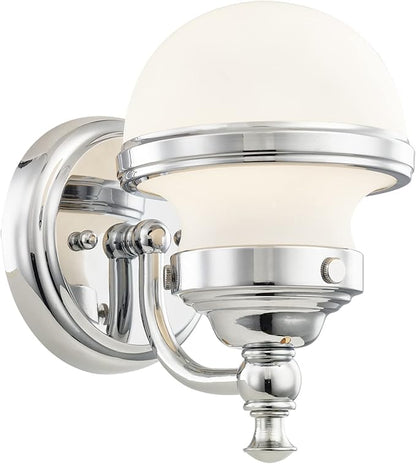Livex 5711-05 Transitional One Light Bath Vanity from Oldwick Collection Finish, Polished Chrome