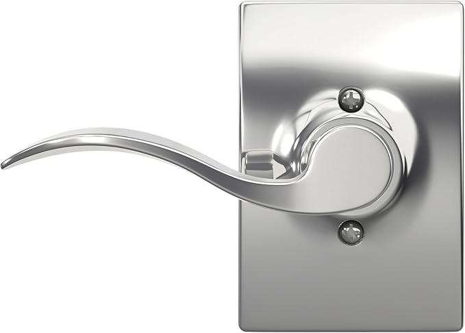 Schlage Accent Lever with Century Trim Non-Turning Lock in Bright Chrome - Right Handed - F170 ACC 625 CEN RH