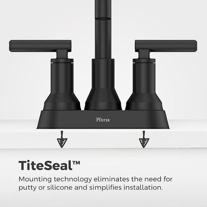 Pfister Capistrano Bathroom Sink Faucet, 4-Inch Centerset, 2-Handle, 3-Hole, NSF Certified, Spot Defense Matte Black Finish, LF048CSOSDB