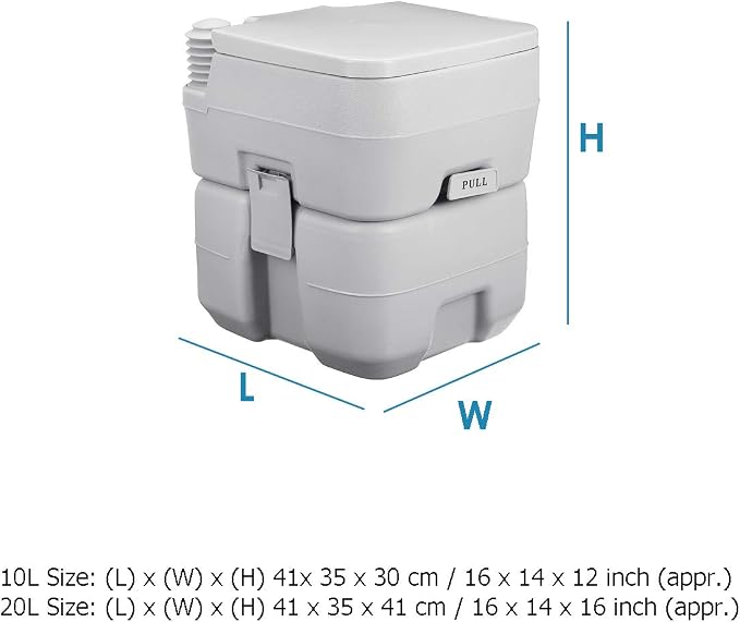 Portable Flush Toilet Portable Toilet Composting Toilet Porta Potty Camping Portable Toilet for Car Camping RV Boat Traveling Roadtripping Caravan (2.65Gallon/5.3 Gallon)