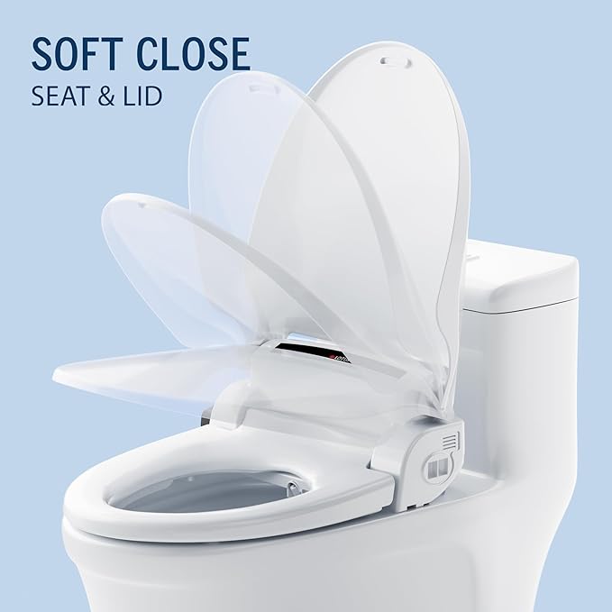 Lotus Bidet ATS-1000 Round with Enema Wash (Purestream) for constipation relief, Heated Seat With Remote Control, Temperature Controlled Wash, Warm Air Dryer, Easy DIY Installation, Made in Korea