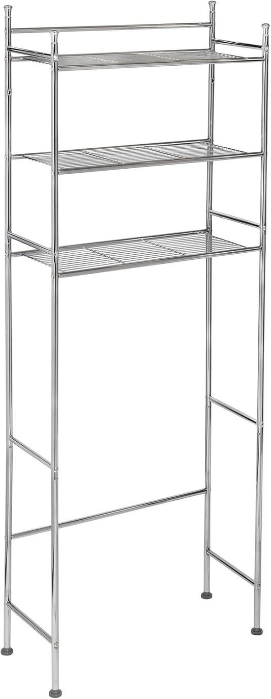 Honey-Can-Do BTH-05079 3-Tier Metal Bathroom Shelf Space Saver, 9.45 x 22.83 x 59.84, Chrome