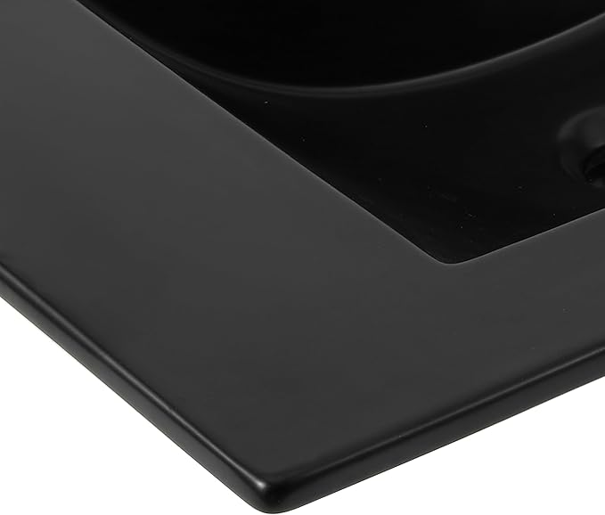 JONATHAN Y SNK1002B Ancillary 3-Hole 30 in. W x 18.25 in. D Classic Contemporary Rectangular Ceramic Single Sink Basin Vanity Top, Black