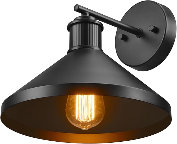 Globe Electric 60000170 1-Light Outdoor Wall Sconce, Matte Black