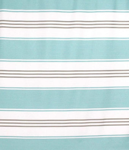 Serafina Home Nautical Striped Fabric Shower Curtain, Coastal Wide Stripe Design, Aqua Grey White, 70" x 72", with Hooks
