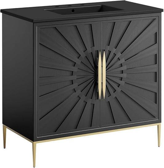 Modway Awaken Bathroom Vanity Cabinet, 36", Black Black