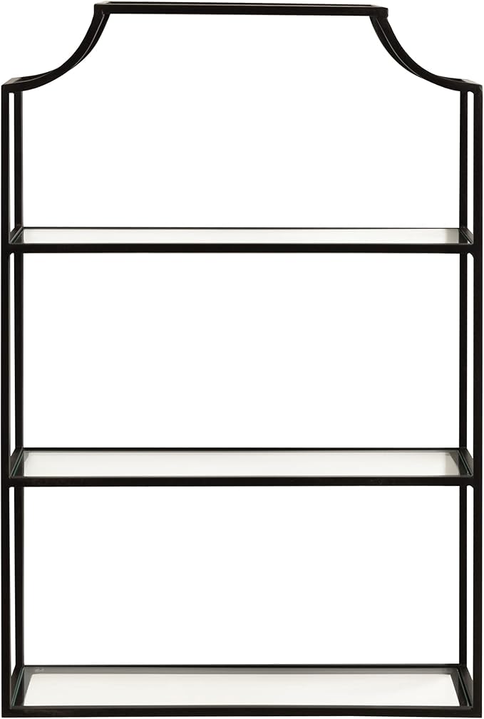 Kate and Laurel Ciel 3 Tiered Wall Shelf, 20 x 30, Black, Decorative Floating Shelf Storage and Wall Organizer