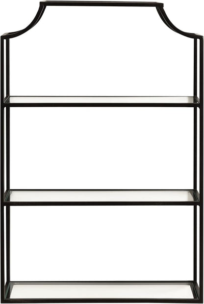 Kate and Laurel Ciel 3 Tiered Wall Shelf, 20 x 30, Black, Decorative Floating Shelf Storage and Wall Organizer