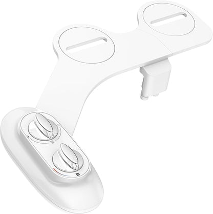 Ultra-Slim 3-in-1 Bidet Attachment for Toilet, Adjustable Warm/Cold Water & Pressure, Self-Cleaning Dual Nozzles for Posterior & Feminine Wash, Easy Install (White）