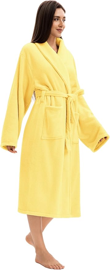 Soft Robe For Women，Warm Plush Bath Robes Female，Spa Towel After Shower Lightweight Long Bathrobe