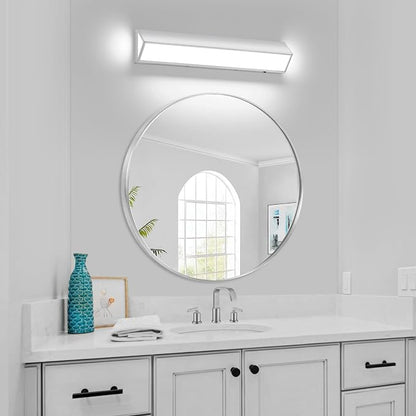 LED Modern Bathroom Vanity Light Fixtures (24-Inch, 5CCT, Dimmable), Modern Acrylic Bathroom Wall Lighting Fixtures Over Mirror, Chrome