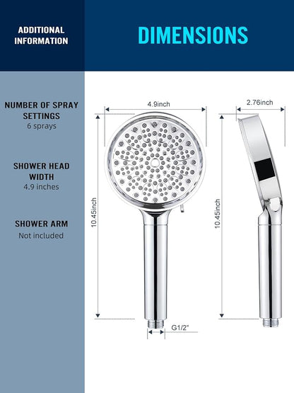 Cobbe Filtered Shower Head with Handheld - Filters Over 99% Of Chlorine | 2.0 Carbon Shower Head Filter System - Water Softener Filters Beads for Hard Water - Reduces Dry Itchy Skin, Chrome