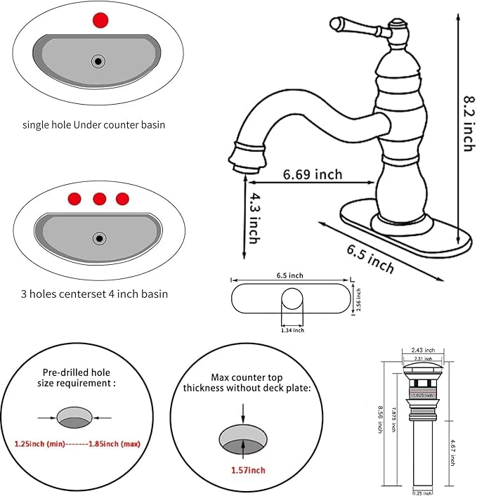 Bathroom Faucet Brushed Gold GGStudy 360° Swivel Bathroom Vanity Faucet Single Handle One Hole Bathroom Sink Faucet Basin Matching Pop Up Drain with Overflow