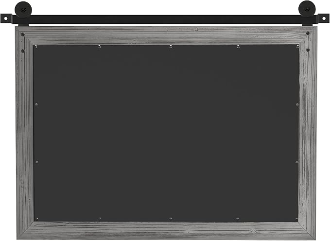 COGOOD Farmhouse Bathroom Mirrors for Over Sink - 30 x 41 Grey | Rustic Barn Door Wood Framed Vanity Mirror for Entryway, Living Room, Bedroom, Dresser Wall Decor