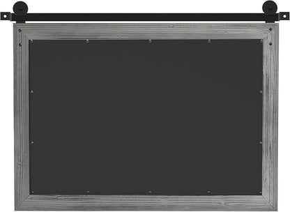 COGOOD Farmhouse Bathroom Mirrors for Over Sink - 26 x 41 Grey | Rustic Barn Door Wood Framed Vanity Mirror for Entryway, Living Room, Bedroom, Dresser Wall Decor