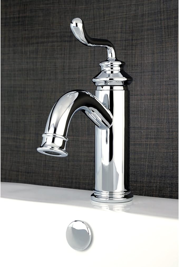 Fauceture LS541RLAB Royale Single-Handle Bathroom Faucet with Push Pop-Up, Antique Brass