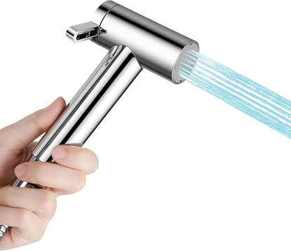 Handheld Bidet Sprayer for Toilet, Adjustable Water Pressure Control Rotary Switch with Bidet Hose, Exclusive Single Nozzle High Pressure Mode for Cleaning Stubborn Stains, Chrome-2