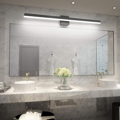 Aipsun 40 inch Modern Black Vanity Light LED Bathroom Vanity Light Fixtures Black Wall Light for Bathroom (White Light)