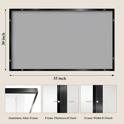 Koonmi Black Mirrors for Wall, 30x55 Inch Bathroom Mirror, Rectangular Wall Mirror for Living Room Bedroom Bathroom, Hangs Horizontally or Vertically