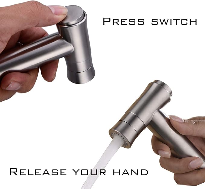 TRUSTMI Toilet Concealed Hot and Cold Bidet Spray Set,Brushed Nickel