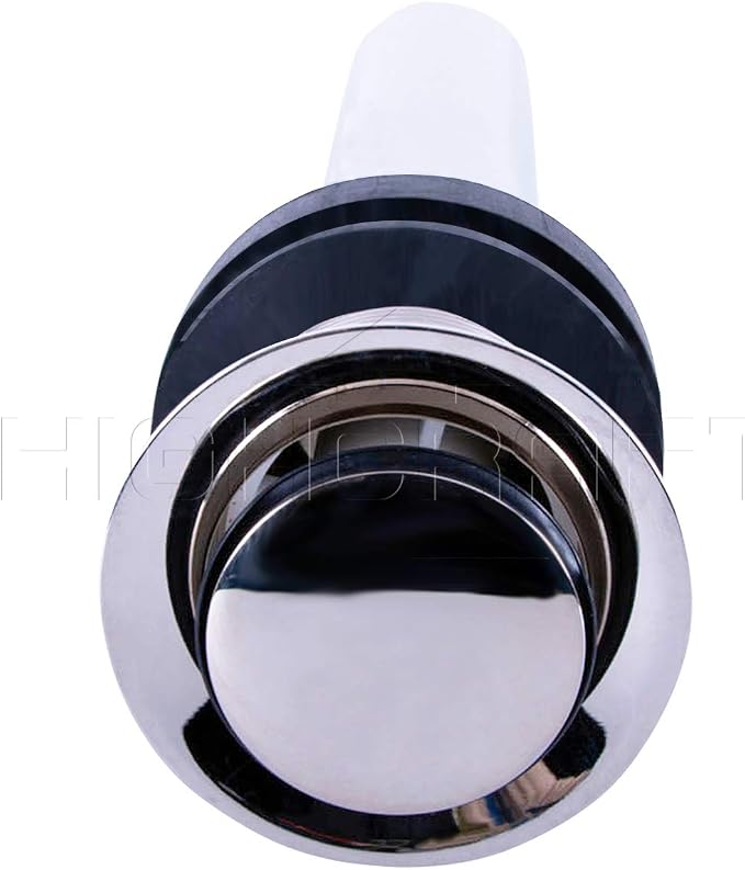 Highcraft R1031 Vessel Sink Drain Strainer Pop Up Drain Assembly without Overflow, Bathroom Faucet Vanity Sink Stopper Polished Nickel