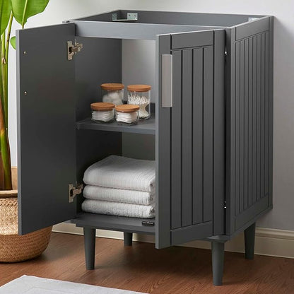 Modway Augusta 24" Bathroom Vanity Cabinet in Gray - Sink Basin Not Included