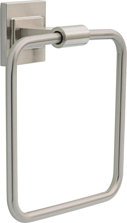 Delta Faucet McLaren (1-Pack) Hand Towel Holder, SpotShield Brushed Nickel, Square Ring for Bathroom or Kitchen Sink, Wall Mounted MCL46-BN