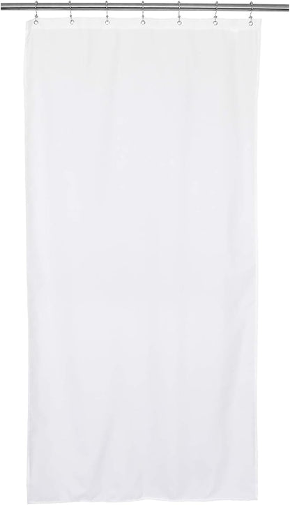 Barossa Design Waterproof Fabric Stall Shower Curtain or Liner 36 inch Wide Half Size Microfiber, Hotel Quality Stand-up Small Narrow Single Shower Curtain, Machine Washable, White, 36x72