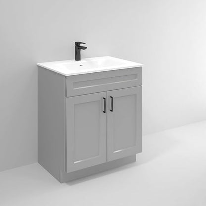 Bathroom Vanity Sink Base Ready-to-Assemble Bathroom Cabinet 24"/30'/36" Width (Vanity Base in Light Grey Shaker, 30 inch)