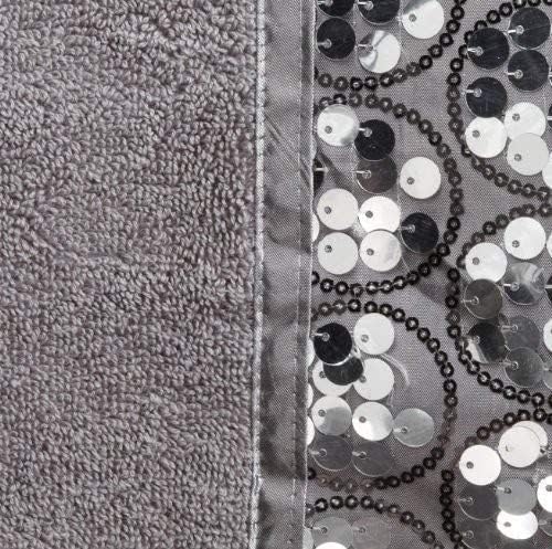 Zahari Home Sinatra Modern Bathroom Towel Set 3 Piece Towel Bath Towel, Hand Towel and Wash Towel Luxury Contemporary Decor Bling Silver Bath Towel Sets Soft, Plush and Highly Absorbent