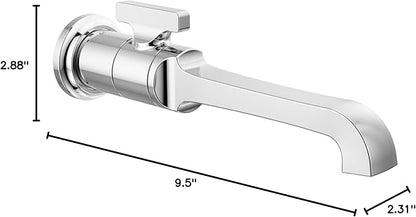 Delta Tetra Wall Mount Bathroom Faucet 1 Hole, Chrome Single Hole Bathroom Sink Faucet for Vanity, Lumicoat Chrome T3589LF-PR-WL (Valve Not Included)