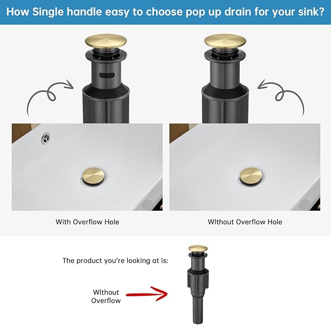 RUMOSE Tall Brushed Gold Bathroom Faucet with Pop Up Drain Modern Single Handle One Hole Bathroom Vessel Sink Faucet Waterfall Spout Rv Lavatory Vanity Faucet Deck Mount Mixer Tap, Stainless Steel