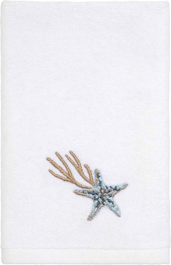 Avanti Linens - Fingertip Towel, Soft & Absorbent Cotton Towel (Stone Harbor Collection, Optic White)