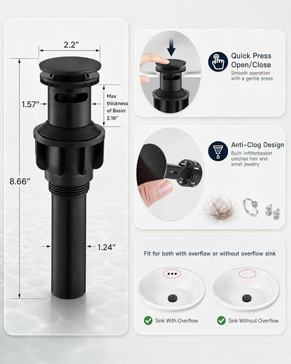 gotonovo Bathroom Faucet 3 Hole Vintage,Oil Rubbed Bronze,Script Font Label | Widespread Bathroom Sink Faucet 8 Inch 2 Cross Handles,Pop Up Drain,cUPC Supply Line,4-15.7” Install,for Vanity Farmhouse RV